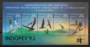 1993 Christmas Islands Sc349h Indopex'93 MNH S/S