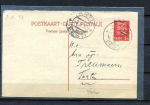 Estonia/Estland Postal Stationary Card Usd5 addres line bold line under 4th 9409