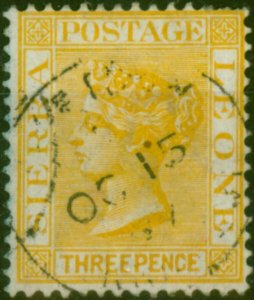 Sierra Leone 1889 3d Yellow SG32 Good Used