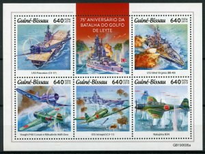 Guinea-Bissau Military Stamps 2019 MNH WWII WW2 Battle of Leyte Gulf Ships 5v MS