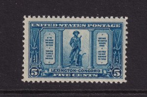 1925 LEXINGTON-CONCORD 5c blue Sc 619 MNH nice OG single stamp (BD