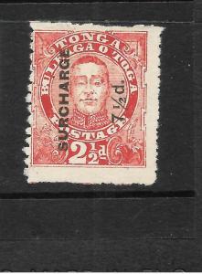 TONGA 1895 7 1/2d on 2 1/2d VERMILLION MNG FLAW  SG 31a