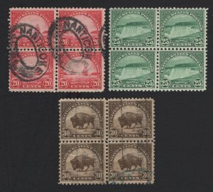 United States USED Scott Number 567 568 569 BLOCKS OF 4  F-VF  - BARNEYS