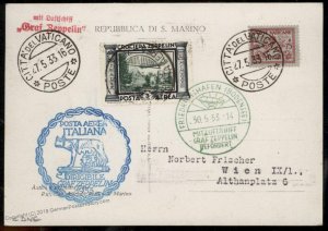 Vatican Graf Zeppelin 1933 Mix 3L  Italy Rome Flight Sieger 208Va Cover 91929