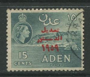 STAMP STATION PERTH Aden #63 - Revised Constitution 1959  Used  CV$2.00.