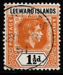 LEEWARD ISLANDS SG102 1949 1½d YELLOW-ORANGE & BLACK FINE USED