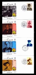 1974 GB#728-31 Churchill First Day Covers - Lot of 4 Covers (ESP#4893)