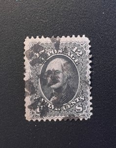*US Stamp #69, used, fine centering, a few short perfs, otherwise sound