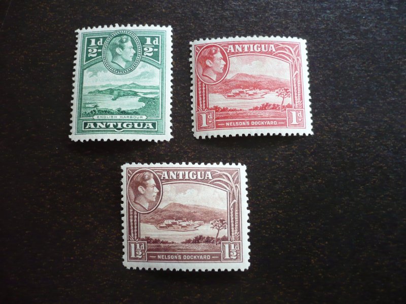 Stamps - Antigua - Scott# 84-86 - Mint Hinged Part Set of 3 Stamps