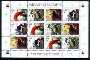 KABARDINO - 1998 - Animals - Perf 12v Sheet - Mint Never Hinged - Private Issue