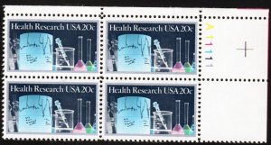 SC# 2087 - (20c) - Health Research - MNH Plate Block/4 - UR # A11111