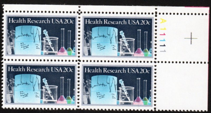 SC# 2087 - (20c) - Health Research - MNH Plate Block/4 - UR # A11111