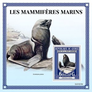 Guinea - 2021 Marine Mammals, Fur Seal - Stamp Souvenir Sheet - GU210218b 