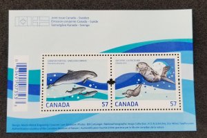 *FREE SHIP Canada Sweden Joint Issue Marine Life 2010 Whale Seal (ms) MNH