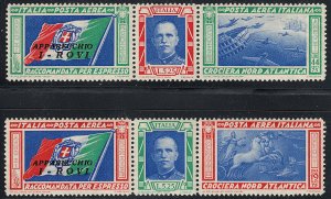 ITALY C48-C49 FVF MH BALBO FLIGHT TRIPTYCH ROVI (72719) 