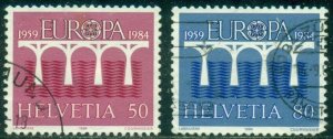 SWITZERLAND SCOTT #'s 747-748 SET, 1984 EUROPA, USED, GREAT PRICE!