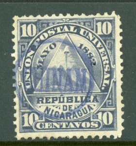 Nicaragua 1882 ABNC 10¢ w/ Chinan Cancel VFU Z383