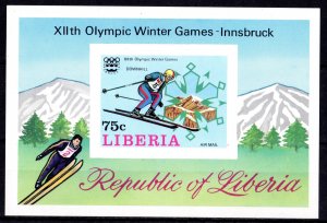 Liberia 1976 Sc#C210 INNSBRUCK OLYMPICS DOWNHILL SKIING S/S IMPERFORATED MNH