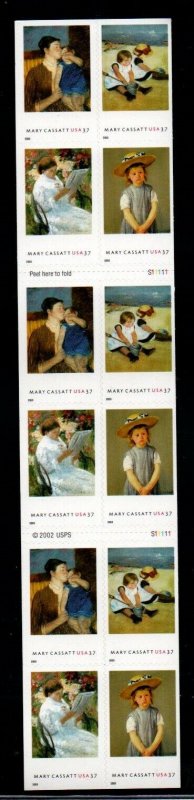 ALLY'S STAMPS US Scott #3807b 37c Mary Cassat Booklet [20] MNH F/VF [P-42]