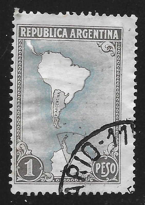 Argentina #594 1p Map of South Africa