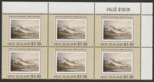 New Zealand 1988 $1.30 Heritage - The Land Value Block UHM