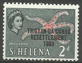  Tristan da Cunha - 1963 Starfish (Resettlement) 2d MNH