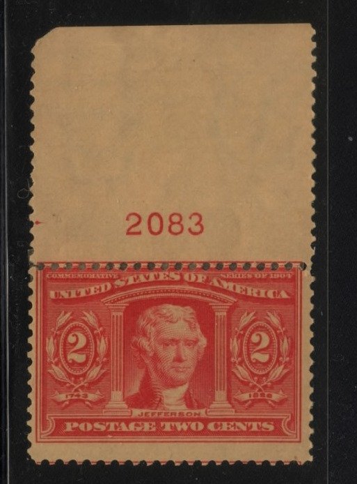 324 MNH Top 2083 plate number single