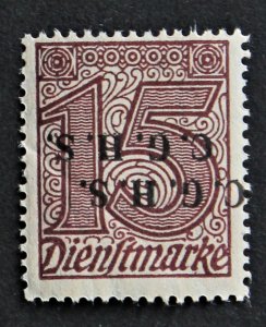 Germany Upper Silesia #O41 MNH Upside Down Double Overprint Crease in Stamp