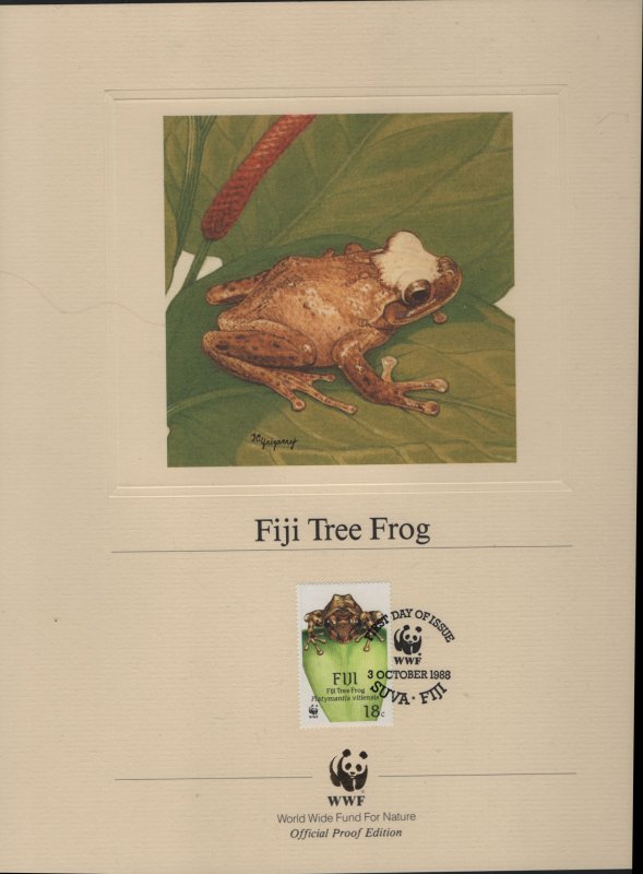 LIECHTENSTEIN, WWF, SOUVENIR CARD,  FIGI TREE FROG