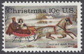 #1551 10c Christmas Currier and Ives 1974 Mint NH