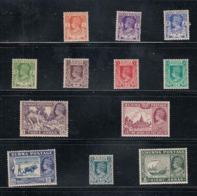 BURMA # 18a-29 VF-MLH KGV ISSUES CAT VALUE $32+