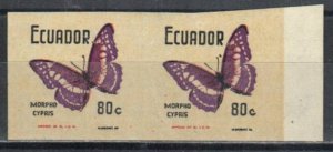 Ecuador Stamp 804  - Butterfly, imperf pair