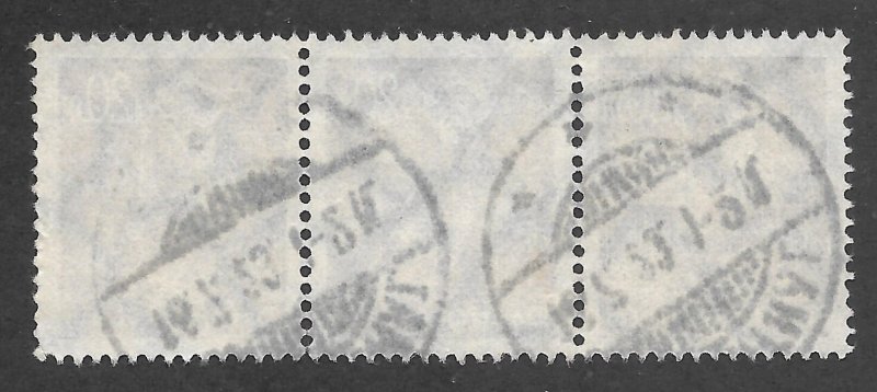 Doyle's_Stamps: Used 1923 German Reich Inflationary Strip of Three, Scott #224