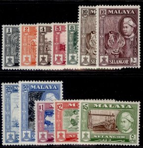 MALAYSIA - Selangor QEII SG116-127, 1957-61 complete set, LH MINT. Cat £55.