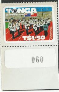 Tonga  #525 Sporting events Plate # single (MNH) CV $8.25