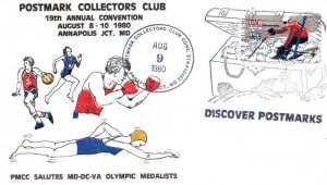 POSTMARK COLLECTORS CLUB 19th ANNUAL CONVENTION OLYMPIC MEDALISTS 1980