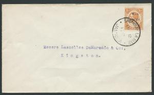 JAMAICA 1919 cover 1½d War Tax ex SAVANNAH LA MAR..........................42830