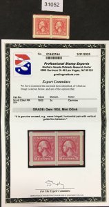 US # 534A LINE PAIR MINT OG NH PSE GRADED CERT GEM-100J SMQ $1,000 LOT #31052