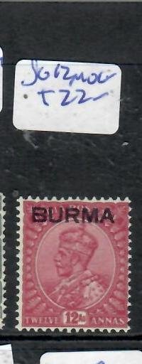 BURMA KGV   12A   SG 12   MOG     P0511B  H