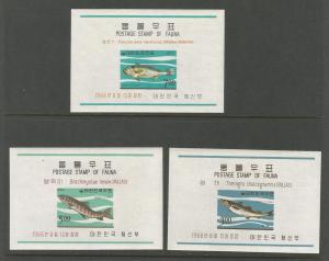 Korea MNH sc#  496a-498a Fish 2014CV $10.50