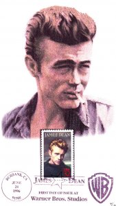 Barre Cachet FDC #3082 James Dean Legends of Hollywood 9 of 13 with Insert 1996