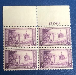 Us scott 739 Nicolet’s Landing 3c block of 4 MNH