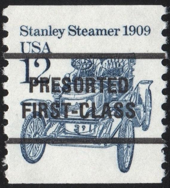 SC#2132a 12¢ Stanley Steamer Precancel Coil Single (1985) MNH