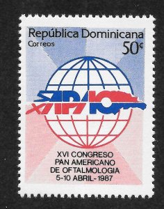 Dominican Republic Scott 995 MNHOG - 1987 Ophthalmological Conference-SCV $1.40