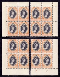 Nyasaland - Scott #96 - Corner blocks of 4 - MNH/MH - See desc. - SCV $12