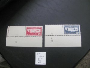 FRANCE 1930 MNH SC C5-6 AIRMAIL SET CORNER MARGIN XF $60+ (154) NEW  STAMPS