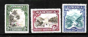 Jamaica-Sc#106-8-Unused hinged set-Island Scenes-1932-