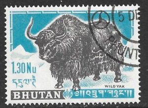 BHUTAN 1962 1.30nu YAK Pictorial Sc 7 CTO Used