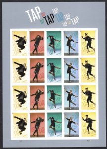 United States #5609-5613 (55¢) Tap Dance (2021). Mini-sheet of 20 stamps. MNH