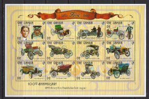 Gambia 1392 MNH 1993 Vintage Automobiles (BB)(ad5691)